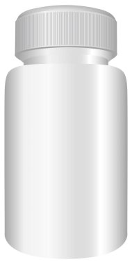 Boş vektör beyaz ilaç şişesi
