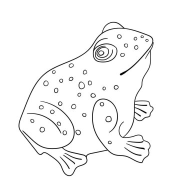 Kurbağa çizgisi izole edilmiş vektör çizimi
