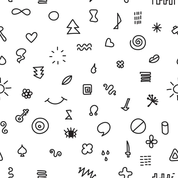 Hand Drawn Doodle Isolated Vector Seamless Pattern — Stock Vector