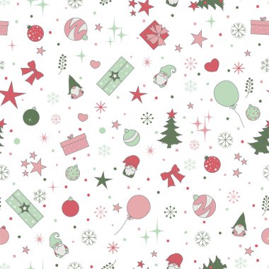Noel öğeleri vektör seamless modeli