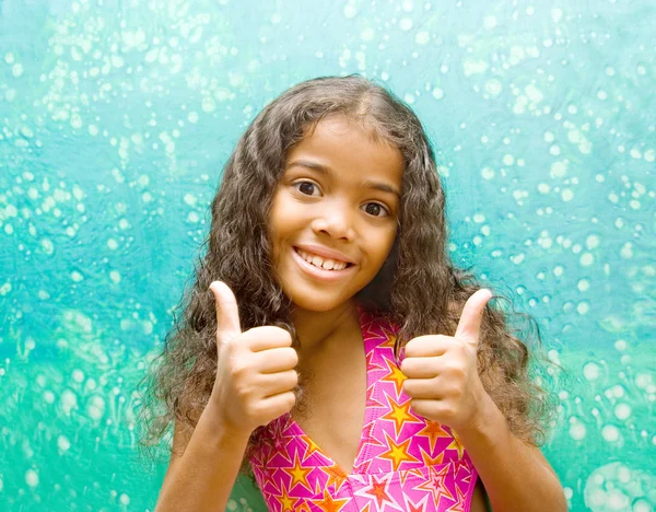 Happy girl in swimsuit — Stock Photo, Image