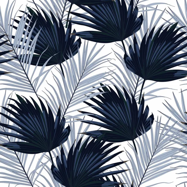 Motif Tropical Sans Couture Mode Avec Des Feuilles Exotiques Tropicales — Image vectorielle