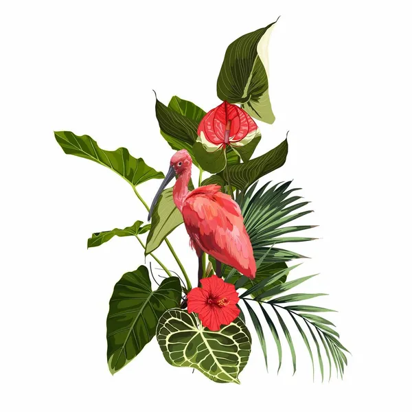 Tropical Πρόσκληση Floral Πρόσκληση Σας Ευχαριστώ Rsvp Σύγχρονο Σχεδιασμό Καρτών — Διανυσματικό Αρχείο