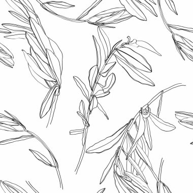 Zeytin yapraklı, kusursuz siyah bir arka plan. Kumaş ya da kağıda yazdırmak için ideal. 