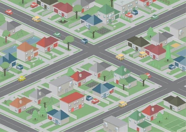 Suburbia — Stockvector