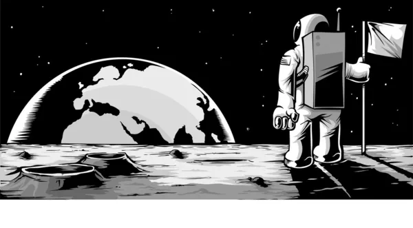 Man on the Moon Stock Illustration