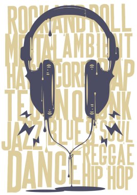 boyalı kulaklık ile müzik