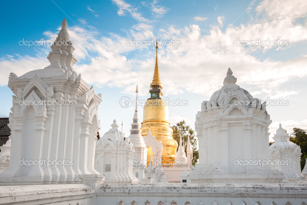 Golden pagoda in Chiangmai Thailand