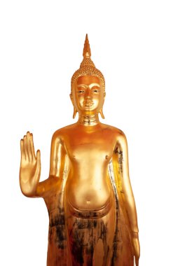Bangkok, Tayland - 14 Temmuz: Tay altın buddha ayakta izole