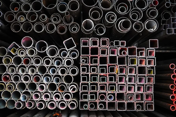 Stack of iron pipes — Stock Photo, Image