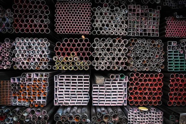 Stack of iron pipes — Stock Photo, Image