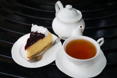 Blueberry Çay ile peynir pasta