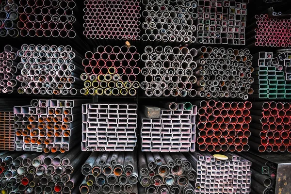 Stack of iron pipes — Stock Photo, Image