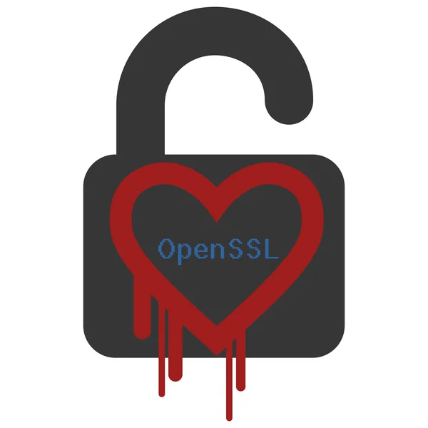 Openssl heartbleed セキュリティ違反シンボル — ストック写真