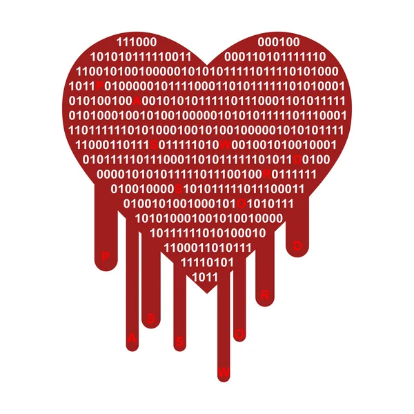Símbolo de violação de segurança OpenSSL Heartbleed — Fotografia de Stock