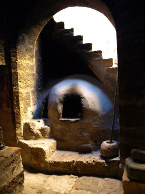 Somber kitchen in Santa Catalina monastery clipart