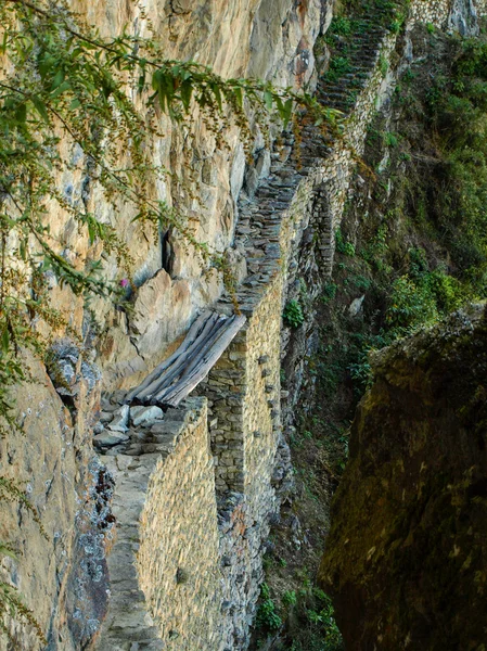 Ponte del vecchio Inca vicino a Machu Picchu — Foto Stock