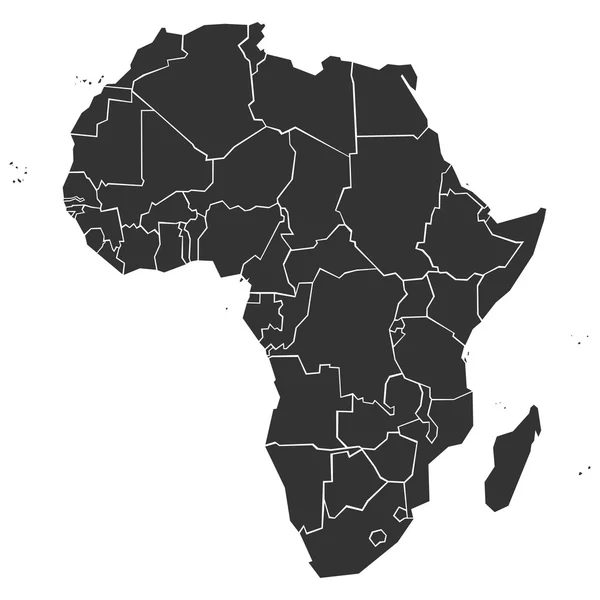 Mapa político simplificado de África — Vector de stock