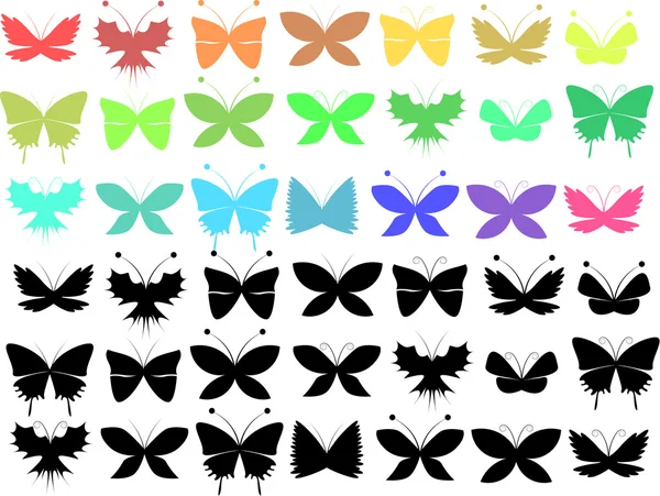 Conjunto mariposa — Archivo Imágenes Vectoriales