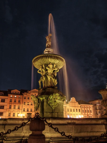 Samson fountain in Ceske Budejovice — Stock Photo, Image