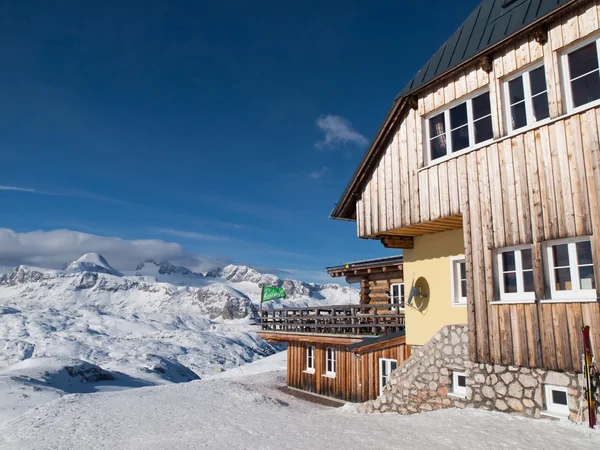 Mountain hut in winter time — Stock Photo, Image