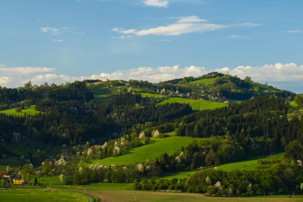 Paisaje de Higland de las montañas Beskydy — Foto de Stock