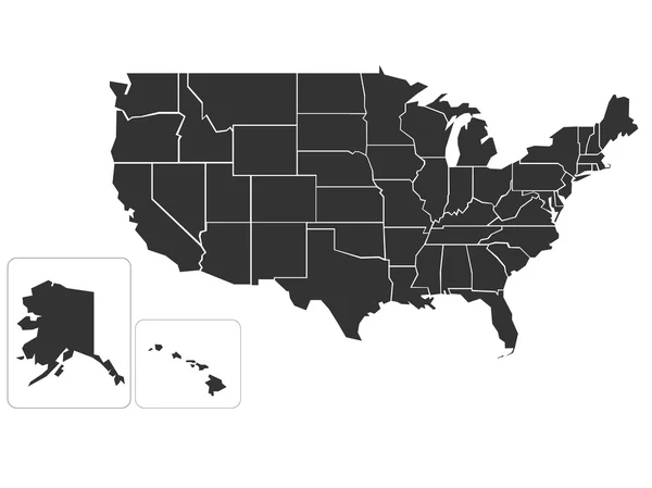 Blank mappa simlificata di USA — Vettoriale Stock