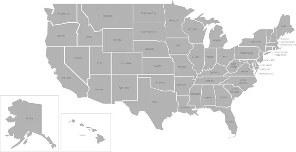 Simlified vektorová mapa usa — Stockový vektor