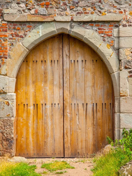 Houten kasteel poort — Stockfoto