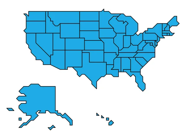 Mapa retro generalizado de Estados Unidos — Vector de stock