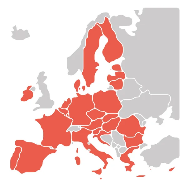 Simplified smooth map of EU — Stock Vector