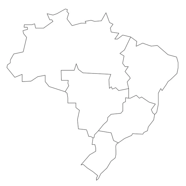 Brasil - mapa de regiones — Vector de stock