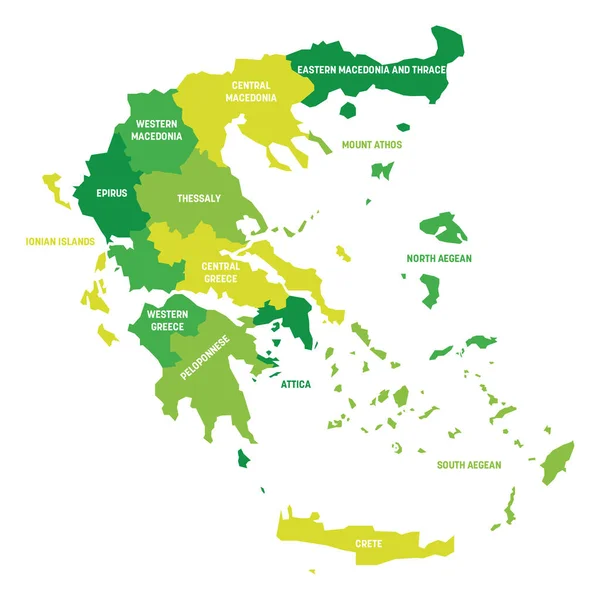 Ελλάδα - Χάρτης των αποκεντρωμένων διοικήσεων — Διανυσματικό Αρχείο