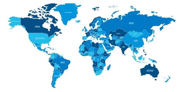 Frontera lisa simplificada Mapa del mundo — Vector de stock