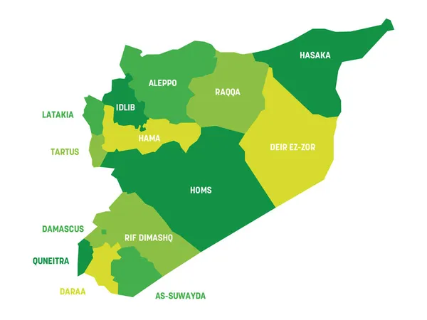 Сирия - региональная карта провинций — стоковый вектор