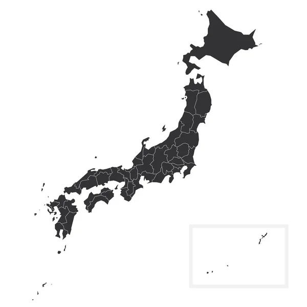 Japan - map of prefectures — Stock Vector