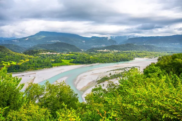Wide valley of Tagliamento River — Stock Photo, Image