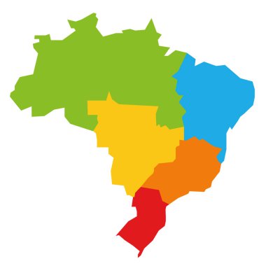 Brazil - vector map of regions clipart