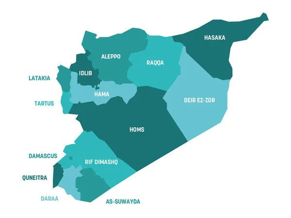Сирия - векторная карта провинций — стоковый вектор