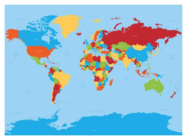 Mapa político detallado de Mundo — Vector de stock