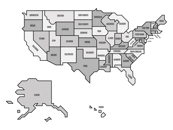 Verallgemeinerte Retro-Karte der USA — Stockvektor