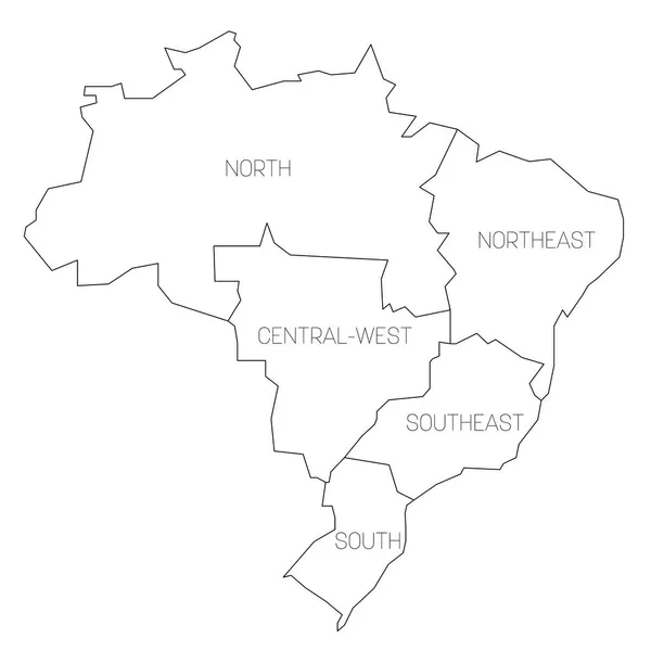 ブラジル-地域地図 — ストックベクタ