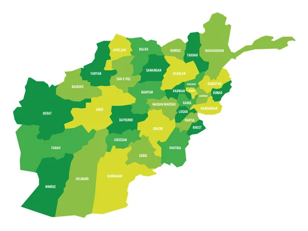 Afganistán - mapa de provincias — Vector de stock