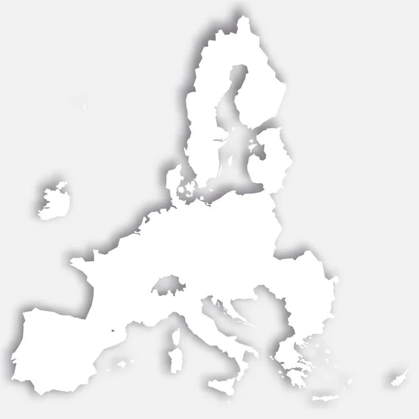 White 3D map of European Union — Stock Vector