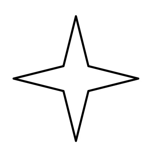 Icono de línea fina estrella de cuatro puntas — Vector de stock