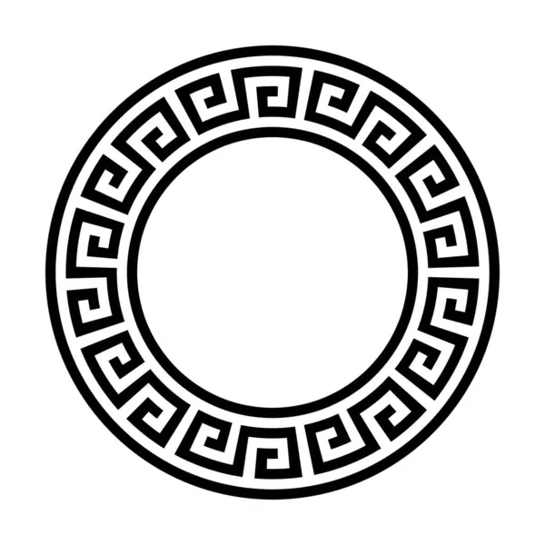 Círculo quadro de padrão grego simples — Vetor de Stock