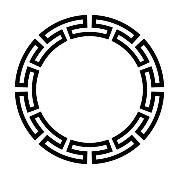 Krąg ramka prosty grecki wzór — Wektor stockowy