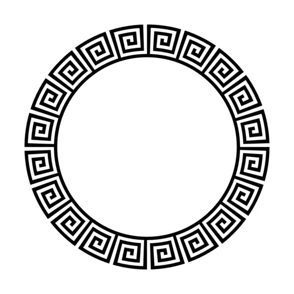 Marco circular de patrón griego simple — Vector de stock