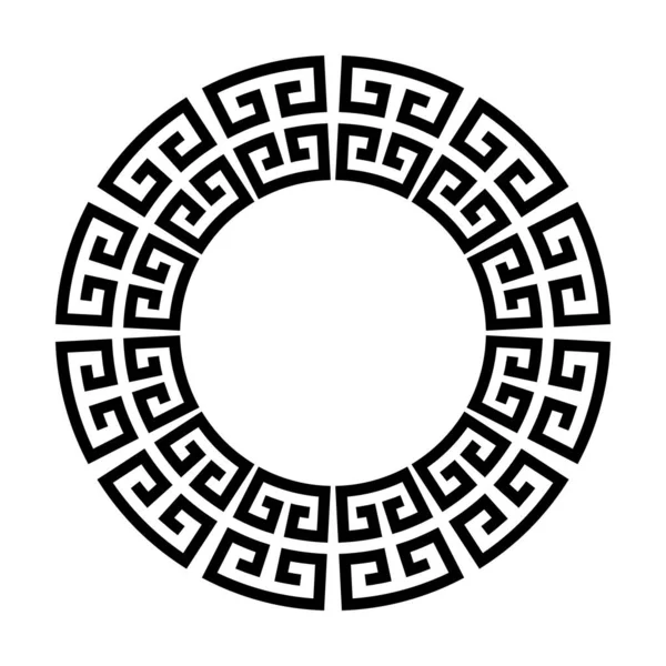 Círculo quadro de padrão grego simples — Vetor de Stock