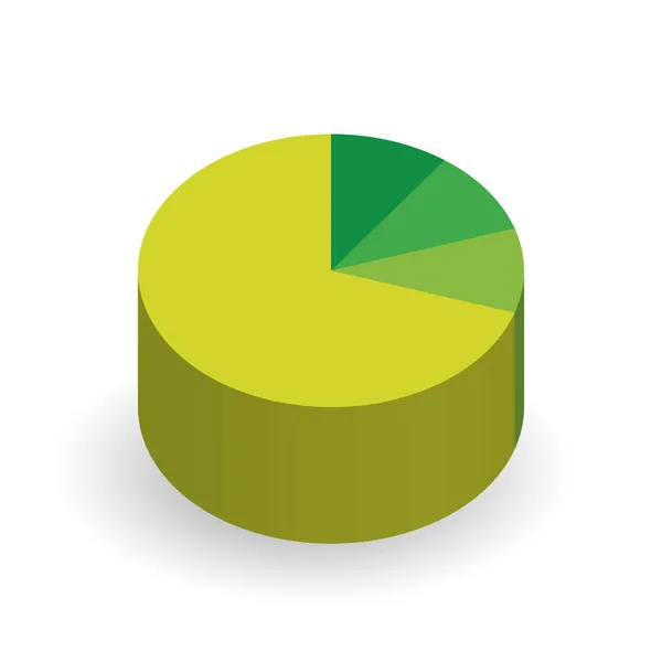 Green pie chart design element — Stock Vector